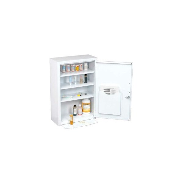 Global Equipment Medicine Cabinet with Pull-Out Shelf, 18"W x 8"D x 27"H, White 269940